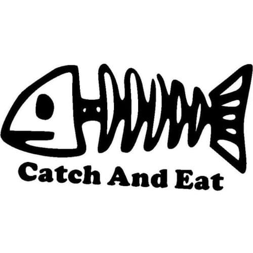 Car Stickers Fashion and Interesting Bone Fish Car Decoration Decals Creative Sunscreen Waterproof Black/white, 13cm*6cm