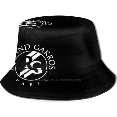 White Logo Korean Ladies Outdoor Sun Hat Bucket Cap Paris Tennis Logo Grand Chelem Wimbledon Us Open Australian Open Atp