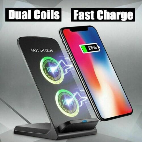15W Wireless Charger Stand For iPhone 12 11 Pro XS Dock 8 For Samsung Station Charging For iPhone X MAX S20 S9 S21 Charger S10 F