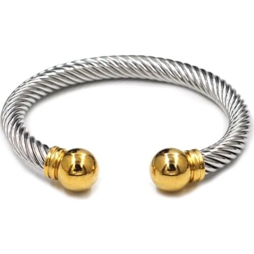 Stainless Steel Twisted Cable Wire Bangles Gold Cuff Bracelets Women Couple European Designer Bracelet Punk Men 26 Design