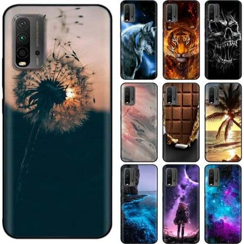 For Xiaomi Redmi 9T Case redmi9T Soft TPU Phone Back Cover For Xiaomi Redmi 9T 9 t Case Silicon Bumper Coque 6.53" flower cat