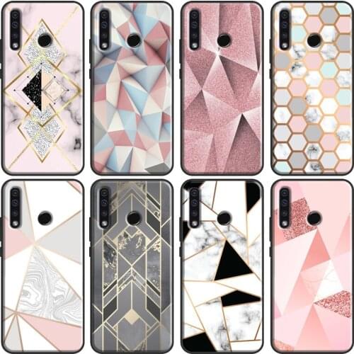 Geometric Gold Marble For Huawei Honor 10i 7C 7A 6C 4C Pro 8A 9A 6X 7X 8X 9X 7S 8S 9S 8 9 20 10X 10 Lite Case