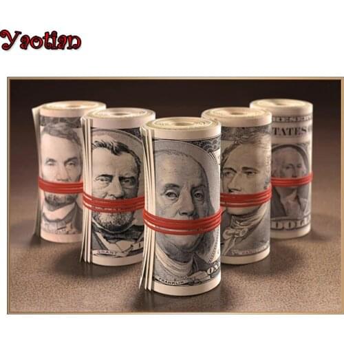 DIY 5D Diamond painting Modern Art Dollars pictures for embroidery round diamond mosaic paintings wall stickers decoration