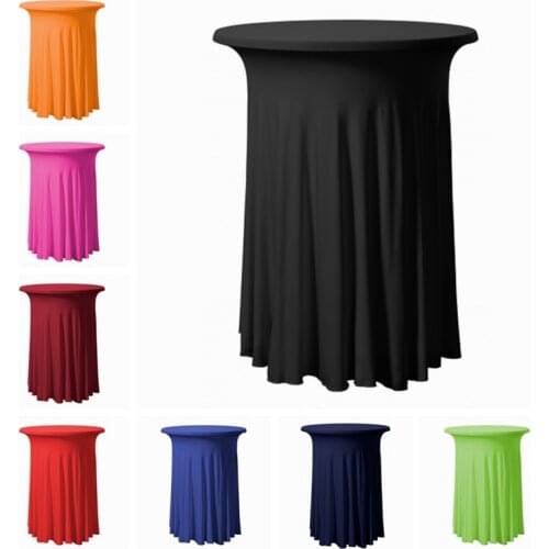Spandex Stretch Ruffled Table Covers Lycra Skirt Cocktail Table Cloths Elastic Bar Table Cloths Party Banquet Wedding Decoration