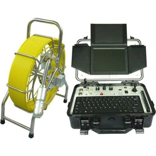 50mm 360 Pan Tilt Rotation Video Inspection Camera System DVR Keyboard Monitor Pipe Endoscope 512hz Sonde Locator 120meter Cable