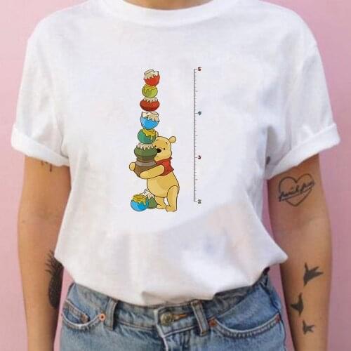 Summer Graphic Winnie the Pooh and the Honey Print T-shirts Women Tee Aesthetic Shirts for Girl Casual Short Sleeve Ladies Tops