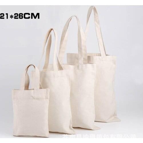 Cotton Canvas Shoulder Bag Eco Shopping Tote blank canvas shopping bag for DIY painting promotional gift bag