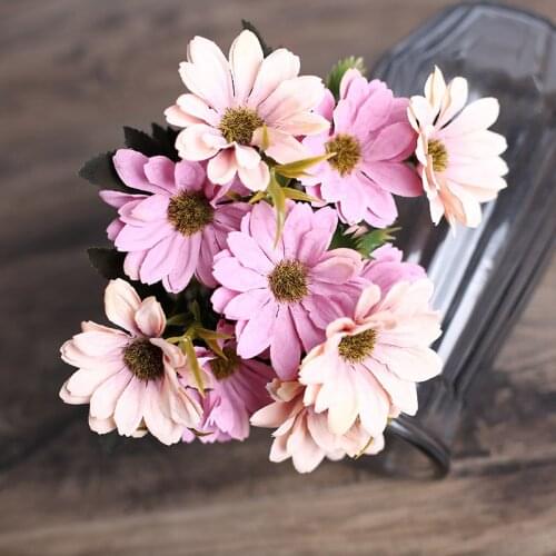 1 bundle Artificial flowers wholesale Daisy bouquet vases for home decor new Year Christmas wedding cheap fake flores floristics