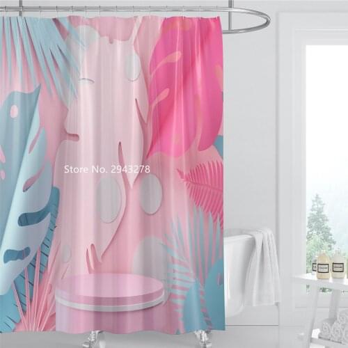 Beautiful Flower Series Design Waterproof and Mildew Proof with Hook Washable Warm Shower Curtain Home Bathroom Decoration