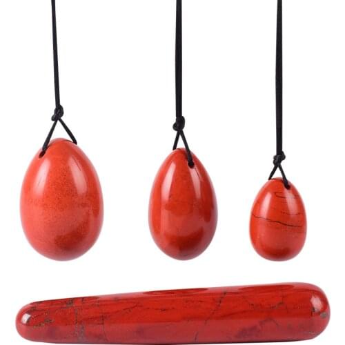 Red Jade Pudendal Egg Youni Egg Set Vagina Tightening Love Kegel Fitness Apparatus Natural Crystal Stick Massage Ball