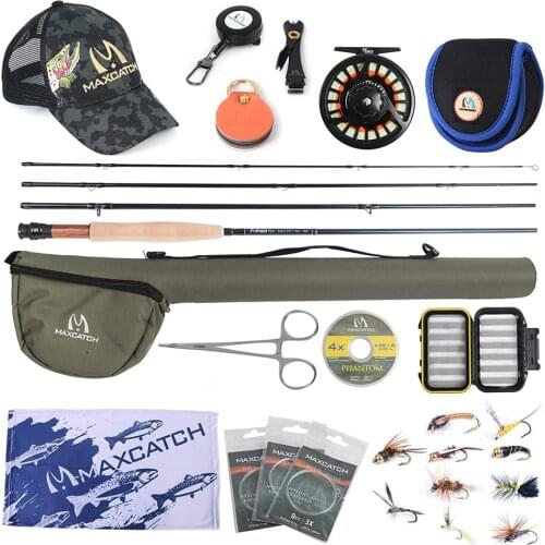 Maximumcatch Amigo 9ft 5-7wt Fast Action Fly Fishing Rod with Fly Reel&Line&Hooks&Accessory Triangle Tube Full Kit