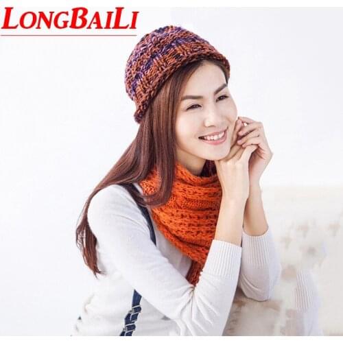 New Warm Winter Wool Blend Knitted Women Hats Beanies Caps Female ELDK001