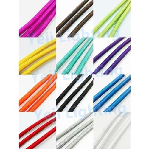 Cloth Covered Round Electrical Cord Vintage Fabric Braid Lamp Pendant Wire Colourful Braided cable wire lighting accessories diy