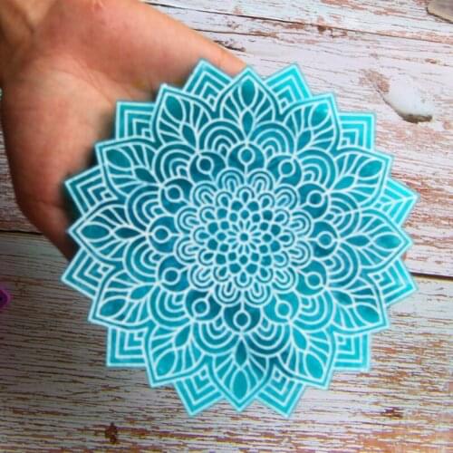 PRZY Mandala Coaster Mat Resin Mirror Crystal Epoxy Handmade Creative Silicone Molds Home Decoration Ornaments