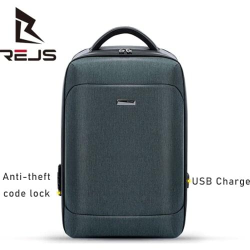 REJS LANGT Expand Mens Backpack Laptop 15.6 Inch Anti-Theft Backpacks with USB Charging Business Bag Mochila Waterproof Daypack