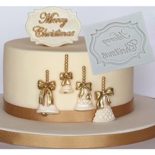 Merry Christmas Mini Plaque Mould Fondant Cake Decor Tool Silicone Mold Sugarcraft Chocolate Baking Tool for Cakes Gumpaste Form