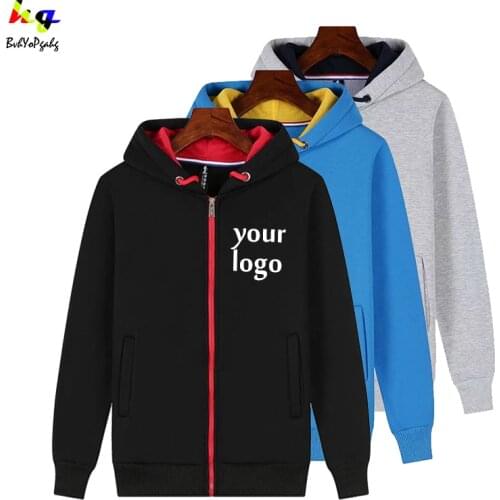 Custom logo street thick zipper hoodie sweatshirt casual men and women hooded long sleeve sports hip hop hoodie