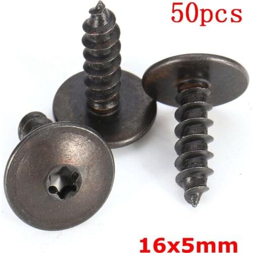 50pcs/Set Engine Cover Undertray Splash Guard Wheel Arch Torx Screws Fastener Clips Universal For VW For Audi 5x16mm Clips