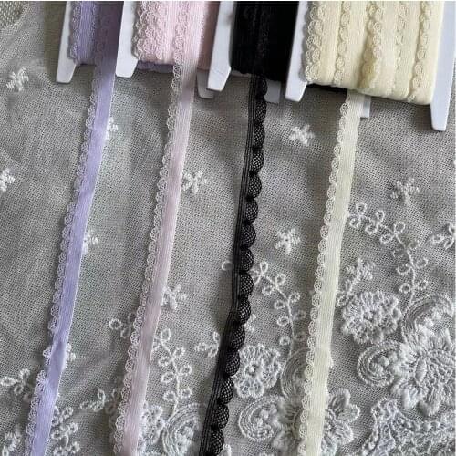 2 Meters Colorful Nylon Elastic Lace Trim For DIY Clothing Accessories Sewing Applique French Net Lace Fabric