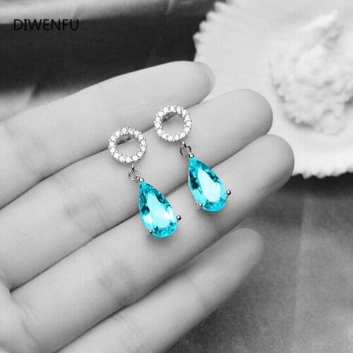 Rose Gold Jewelry Water Drop Earrings for Women Aquamarine Simple Crown Jade Earrings Fine Valentine Jewelry 925 for Women