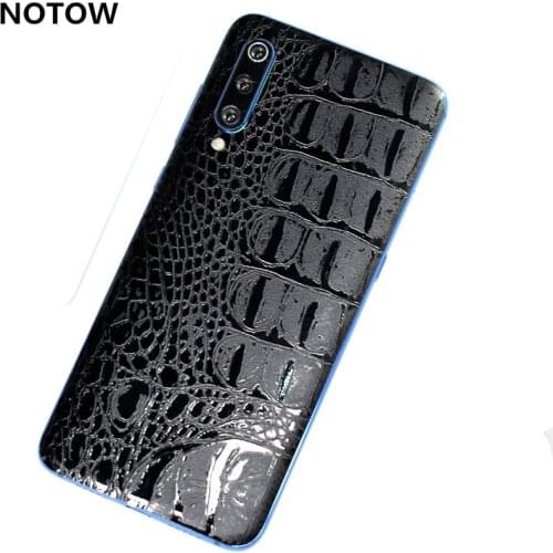 NOTOW Fashion Crocodile leather PVC Sticker black wood Back Protective Film for xiaomi 9/9se/mi8lite/8/8se