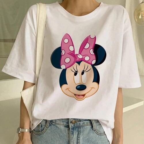 Minnie Mouse Women tshirts Casual Funny T Shirt For Lady Disney Top Tee Hipster Drop Ship
