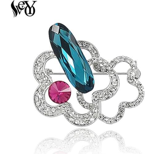 VEYO Crystal Rhinestone Brooches For Women Vintage Brooch Big Broches Scarf Clothes Hijab Pins Up