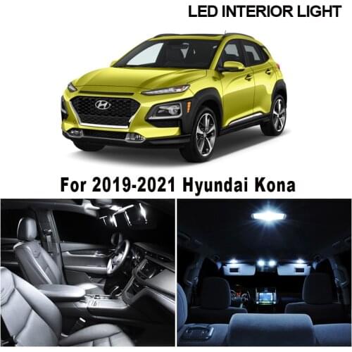 11pcs White Canbus No Error LED interior Dome Map Reading Trunk Light Kit For 2019 2020 2021 Hyundai Kona License Plate Lamp