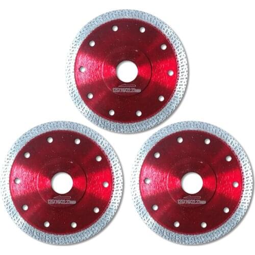 3Pcs 5 inch Granite Porcelain Tile Turbo Thin Diamond Dry Cutting Blade Disc Grinder Wheel Diamond Saw Blades Red
