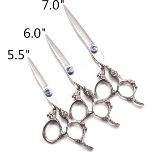 5.5" 6" 7" 440C Customized Brand Hair Scissors Straight Shears Thinning Scissors Salon Barber Shears Hairdressing Scissors C9108