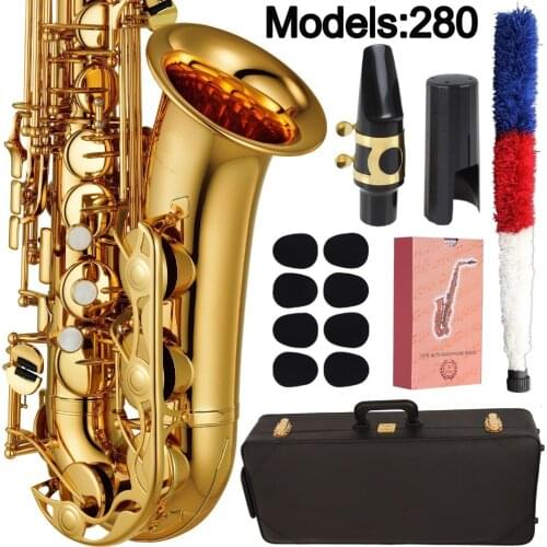 De Xin Saxophone Alto 280 Professional Alto Sax Custom 280 Series High Saxophone Gold Lacquer With Mouthpiece Reeds Neck Case
