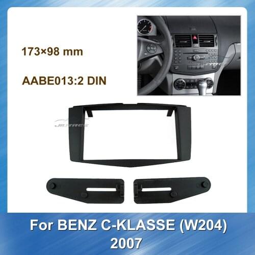 2 Din Car Radio Fascia For BENZ C KLASSE W204 2007 Car GPS Navigation plate panel Frame Fascias Frame Dashboard Installation