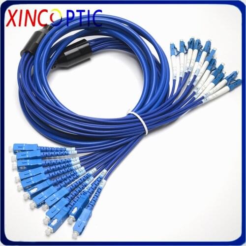 Armored Patch Cord SM 12core 100M G652D/G657A Singlemode PVC Jacket 12 cores 100M SC LC FC 12 fiber Optical Fiber Jumper Cable
