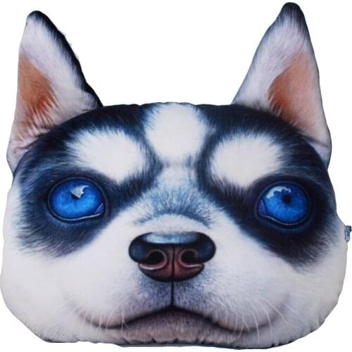 Popular 3D Animal Dog Head Creative Home Decorative Sofa Throw Pillows 38 x Cartoon Plush Cushions Toy