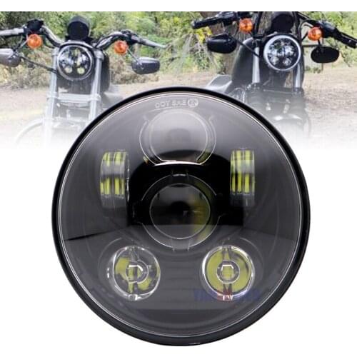 DOT 5-3/4" 5.75" Round Projector LED Headlights for Dyna Sportster Sreet Bob Ultra Wide Sleek Soft Night Knight Low Rider Sevent