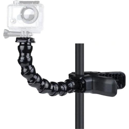 Jaws Flex Clamp Mount + 8 Joint Adjustable Goose Neck for Gopro Hero/8/7/6/5/4/3/2/Xiaoyi 1/SJ4000/Eken H9 action camera