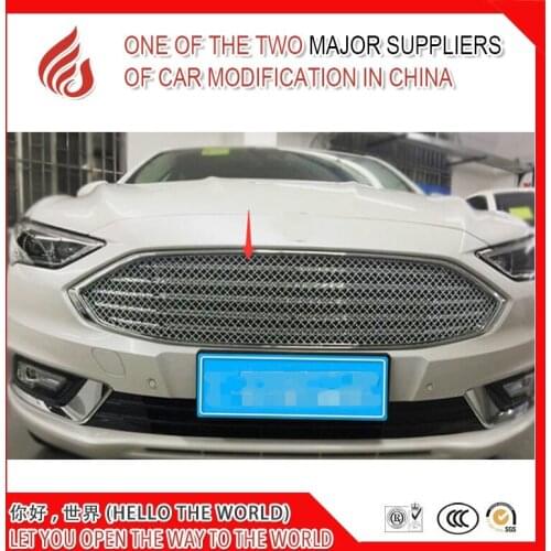 Hot sale 1 Piece Stainless fit well modification car front grille racing grills grill cover trim for Mondeo 2017