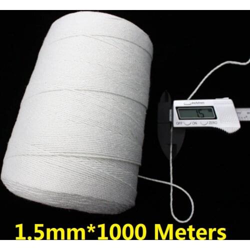 1.5mm*1000 Meters Cotton Rope 3 Strands Cord For DIY Handmade Garment Tag Accessory Craft Decorate