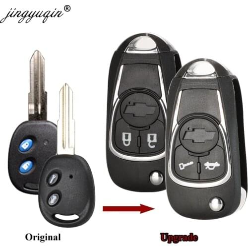 Jingyuqin 2 Buttons Remote Car Key Shell For Chevrolet Epica Folding Flip Key Cover Fob Case