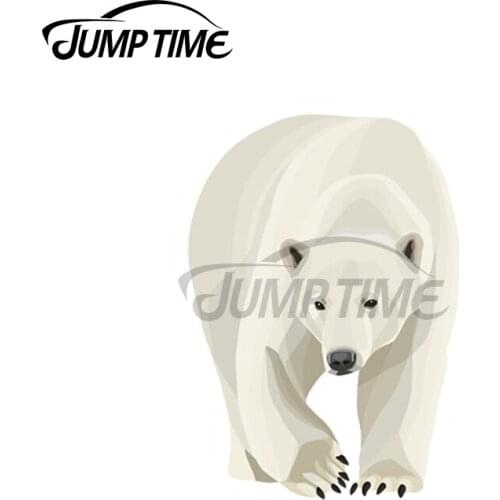 JumpTime 13 x 4.3cm For Polar Bear Decal Windshield Windows Cartoon Car Stickers Motorcycle Anime Waterproof Car Assessoires