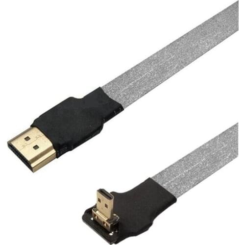 HDMI-compatible Cable Micro HDTV Down Angle Male to Mini HDMI FPC Flat Cable Anti-interference Multicopter Aerial Photography