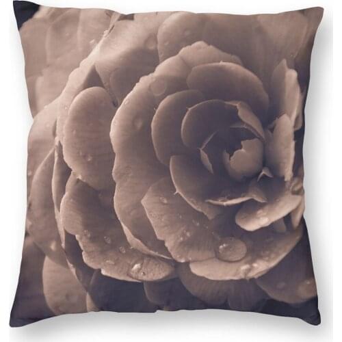 Camellia Pillow Case Home Decor Flower Cushion Cover Throw Pillow for Sofa Polyester Double-sided Printing Printed