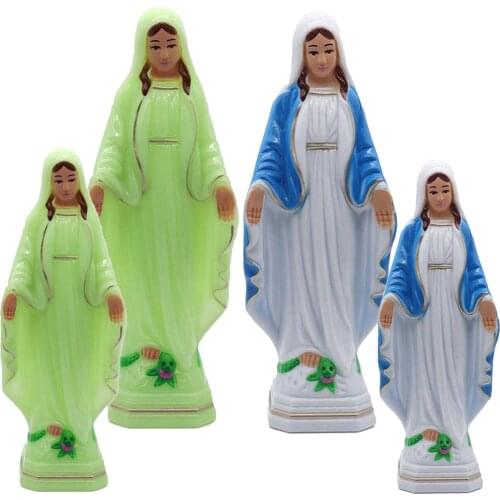 Catholic Plastic Virgin Mary Statue Figure Handmade Figurine Religious