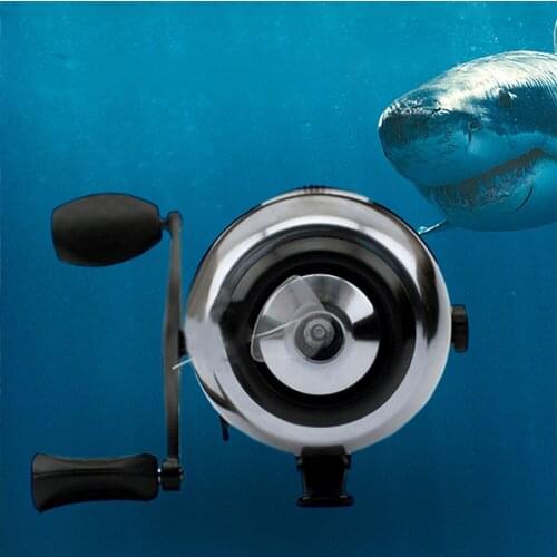 Stainless Steel Bow Slingshot Catapult Hunting Shooting Fishing Spincast Reel 10LB 2.8:1