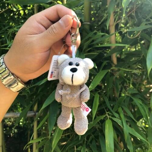 10cm Cute Plush LOVE Sitting Bear Toys Small Pendant Mini Cartoon Bow Tie Scarf Bouquet Bears Toy Unisex Valentine Gift