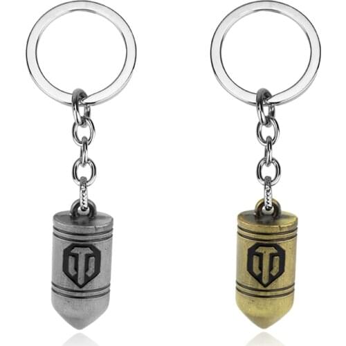 Game World of Tanks keychain WOT around Collectors Edition shells keychain pendant World of Tanks Cool Key Chain men gift