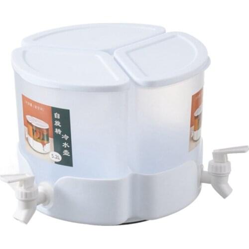 5.2L Household Refrigerator Dining Room Living Room Cold Kettle Set 3-Compartment Detachable Rotating Juice Cylinder