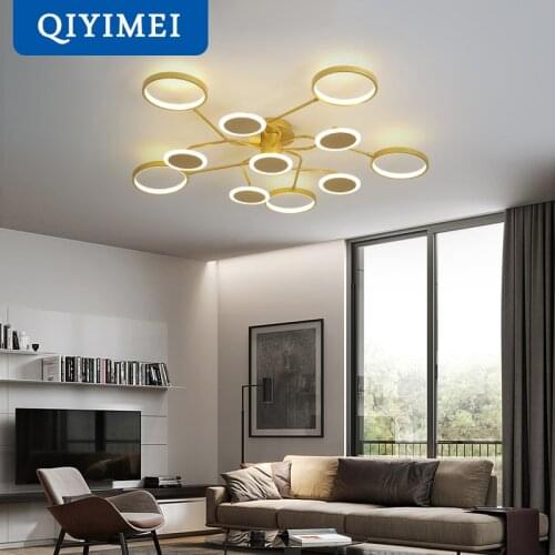New Modern LED Chandelier Lights For Living Room Bedroom Black Gold Frame Aluminum Dropshipping Indoor Lighting Lamp Lampadario