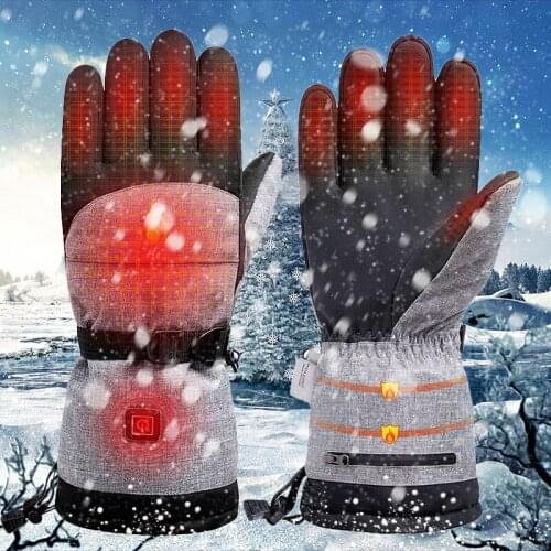 Heating Gloves Men Women Three-speed Temperature Control Outdoor Waterproof Cold-proof Warm Lithium Battery Electric Ski Gloves