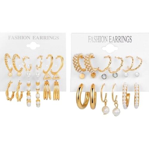 Earrings Set for Women Girls Bohemian Hoop Stud Drop Dangle Earrings for Birthday/Party/Christmas/Friendship Gifts